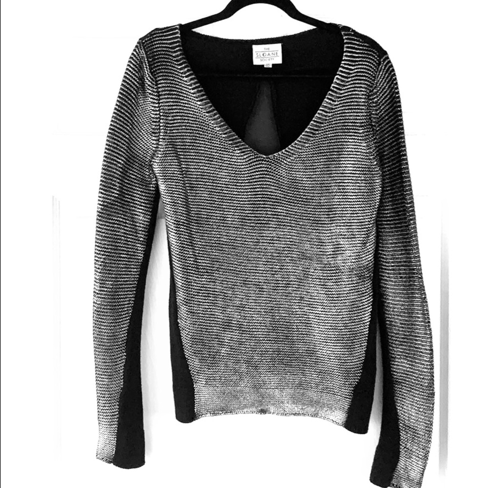 Black & Silver Metallic Sweater